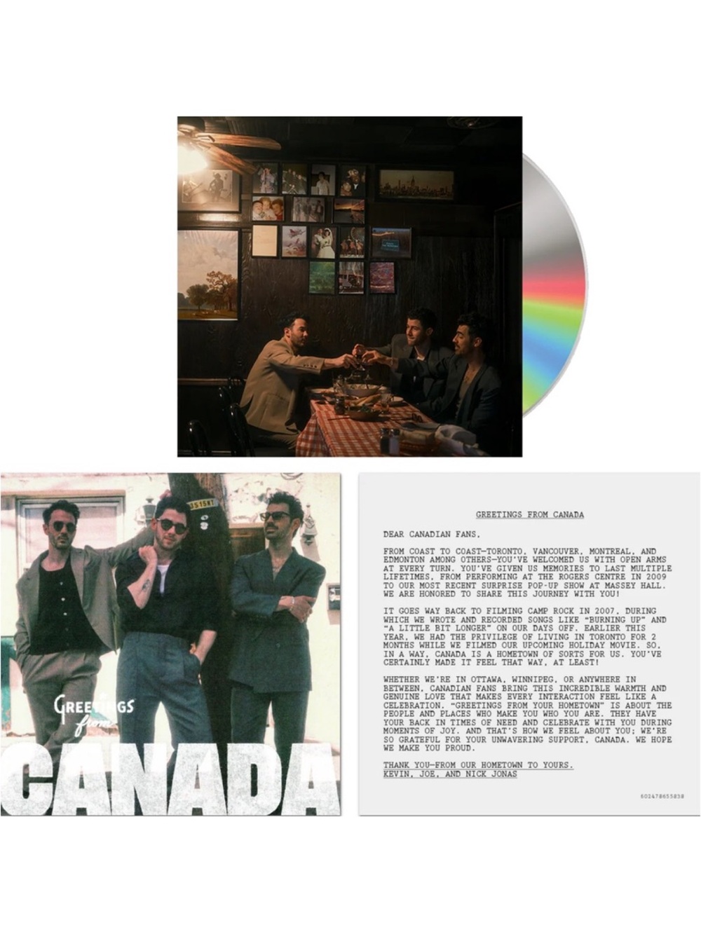 SIGNED Jonas Brothers Greetings From Your Hometown Canada Signed CD (Sealed)